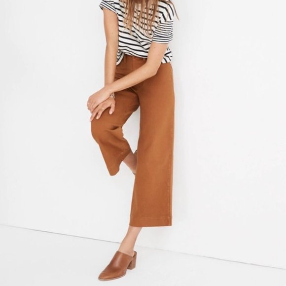 Madewell Pants - NWT Madewell Emmett Wide Leg Crop Pants, Sienna